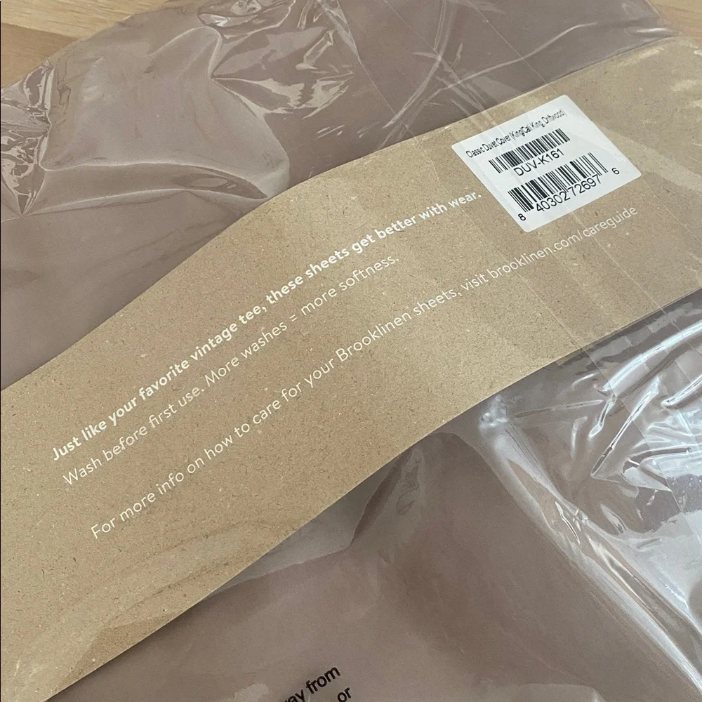 Brooklinen - Percale Duvet Cover in Driftwood (NWT) - King/Cali King